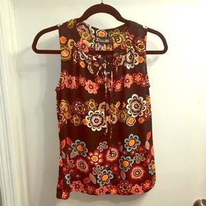 Flowered Sleeveless Dress Top